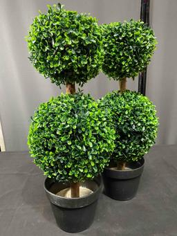 HOMCOM 2 Pcs Artificial Boxwood Ball Topiary Tree