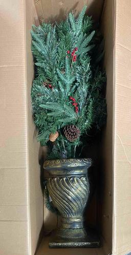 6.5 ft. Montclair Spruce Entrance Artificial Christmas Tree with Clear Lights