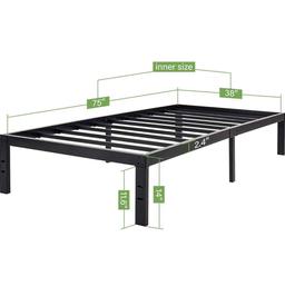 45MinST 14 Inch Reinforced Platform Bed Frame/3500lbs Heavy Duty/Easy Assembly Mattress