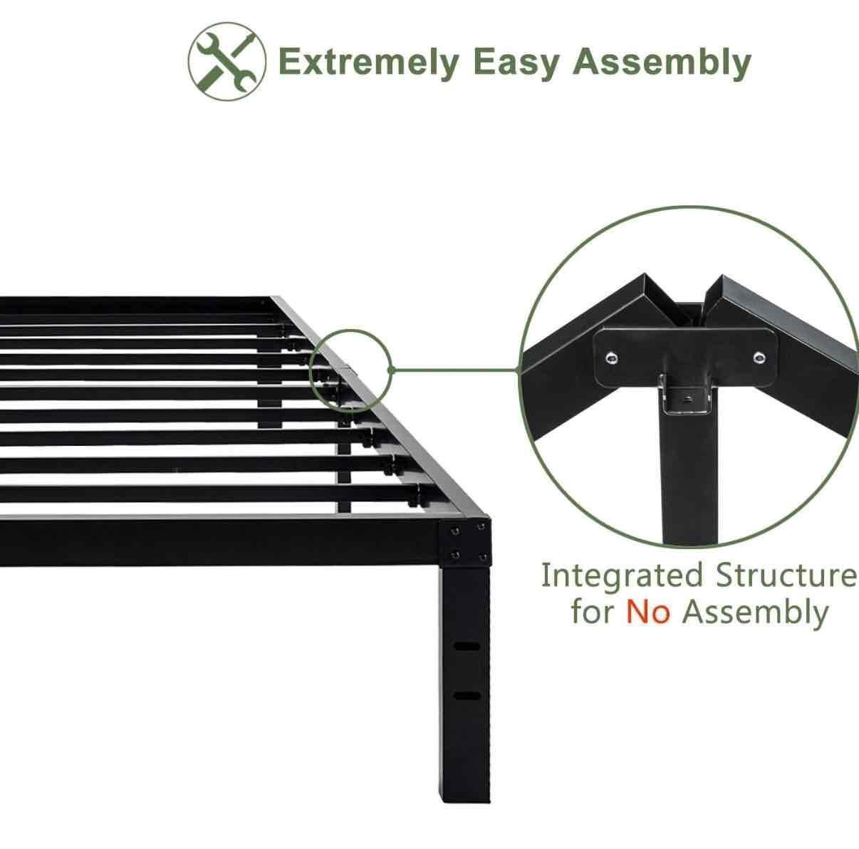45MinST 14 Inch Reinforced Platform Bed Frame/3500lbs Heavy Duty/Easy Assembly Mattress