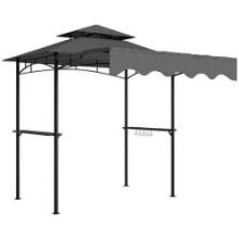 Outsunny 8 ft. x 5 ft. Dark Gray Grill Gazebo