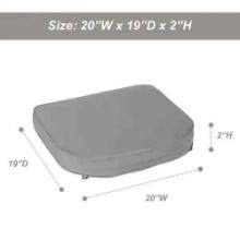 Aoodor 20 in. x 19 in. Rectangle Outdoor Dining Chair Seat Cushion Pads with Ties and Zipper