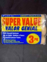 9" x 3/8" Polyester Roller on Polypropylene, 3 Pack