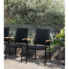Kiern Powder Coated Aluminum Outdoor Stackable Dining Armchair (Set of 2)