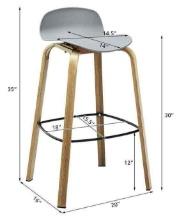 Giantex Set of 2 Barstools 30Modern Chairs w/Low Backrest