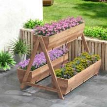Hivvago Vertical Raised Garden Bed With 3 Wooden Planter Boxes