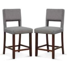 Bar Chair Set with Hollowed Back & Rubber Wood Legs