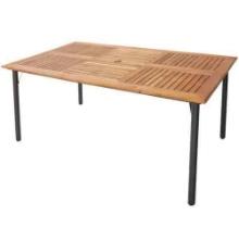 Patio Rectangular Acacia Wood 1.9 in. Outdoor Dining Table