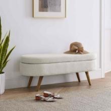 Upholstered Ottoman Entryway Bench Storage