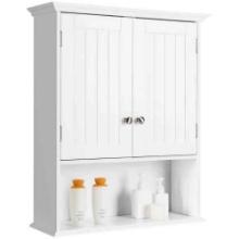 Costway Medium Density Fiberboard Metal Wall Mount Medicine Cabinet