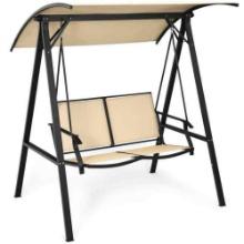 Outdoor 2-Seat Swing Loveseat with Canopy Patio Porch