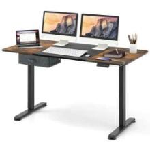 Costway Electric Standing Desk Adjustable Sit Stand with USB Charging Port Black