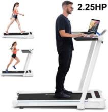 GOPLUS 3 IN 1 UNDER DESK TREADMILL WALKING PAD WITH REMOVABLE DESKTOP