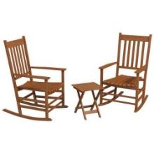 Outsunny Outdoor Rocking Chair Set of 2 with Side Table