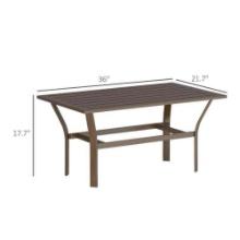 Outsunny Outdoor Coffee Table with Slatted Tabletop