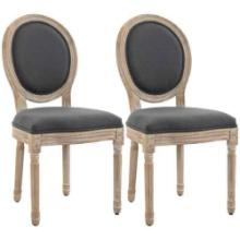 HOMCOM French-Style Upholstered Dining Chair Set