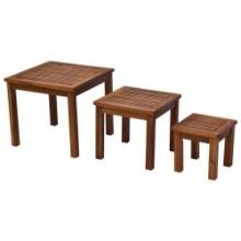 Outsunny 3 Piece Outdoor Side Nesting Table Patio Set