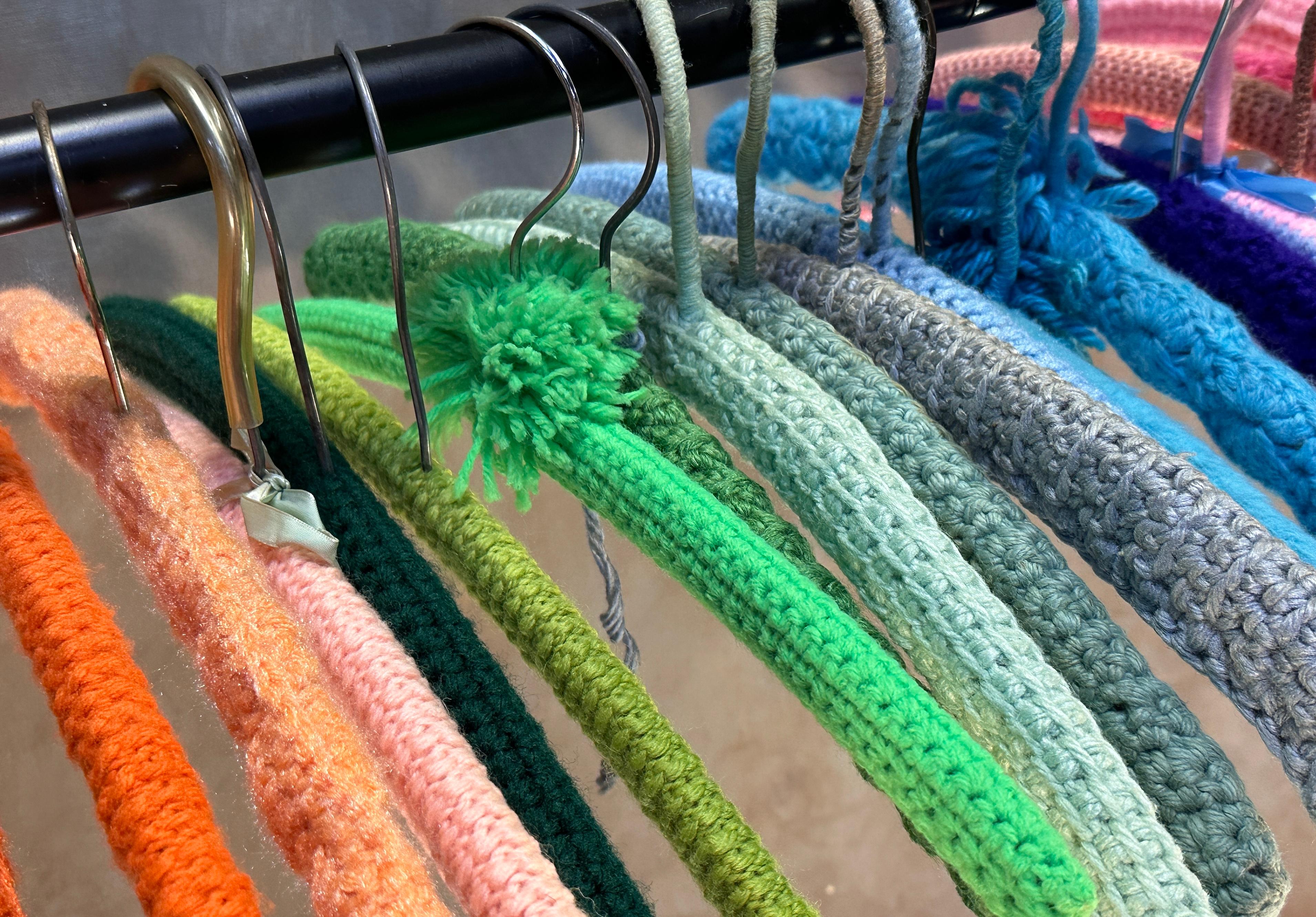 Hand Crocheted/Knitted Wooden Hangers