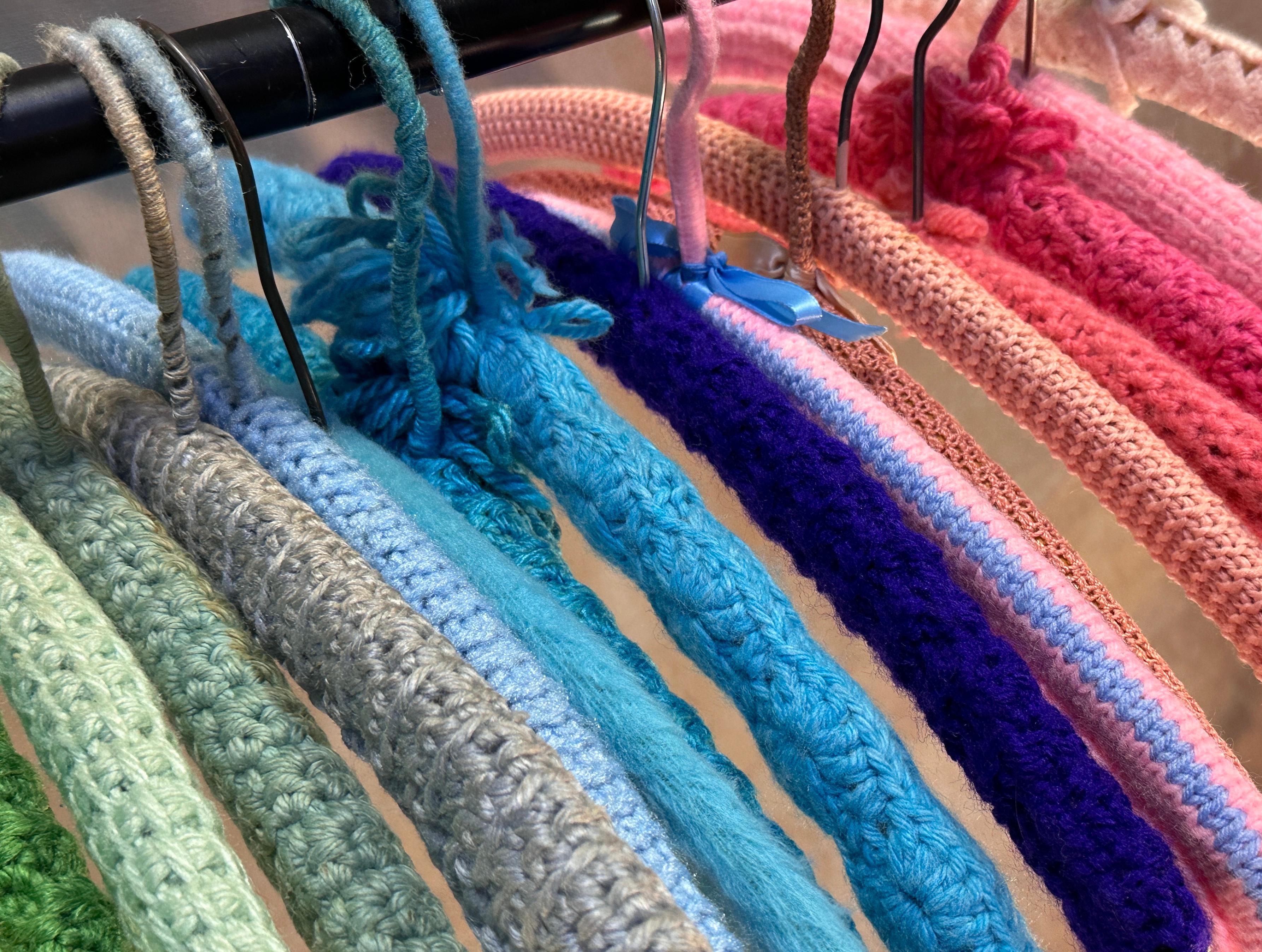 Hand Crocheted/Knitted Wooden Hangers