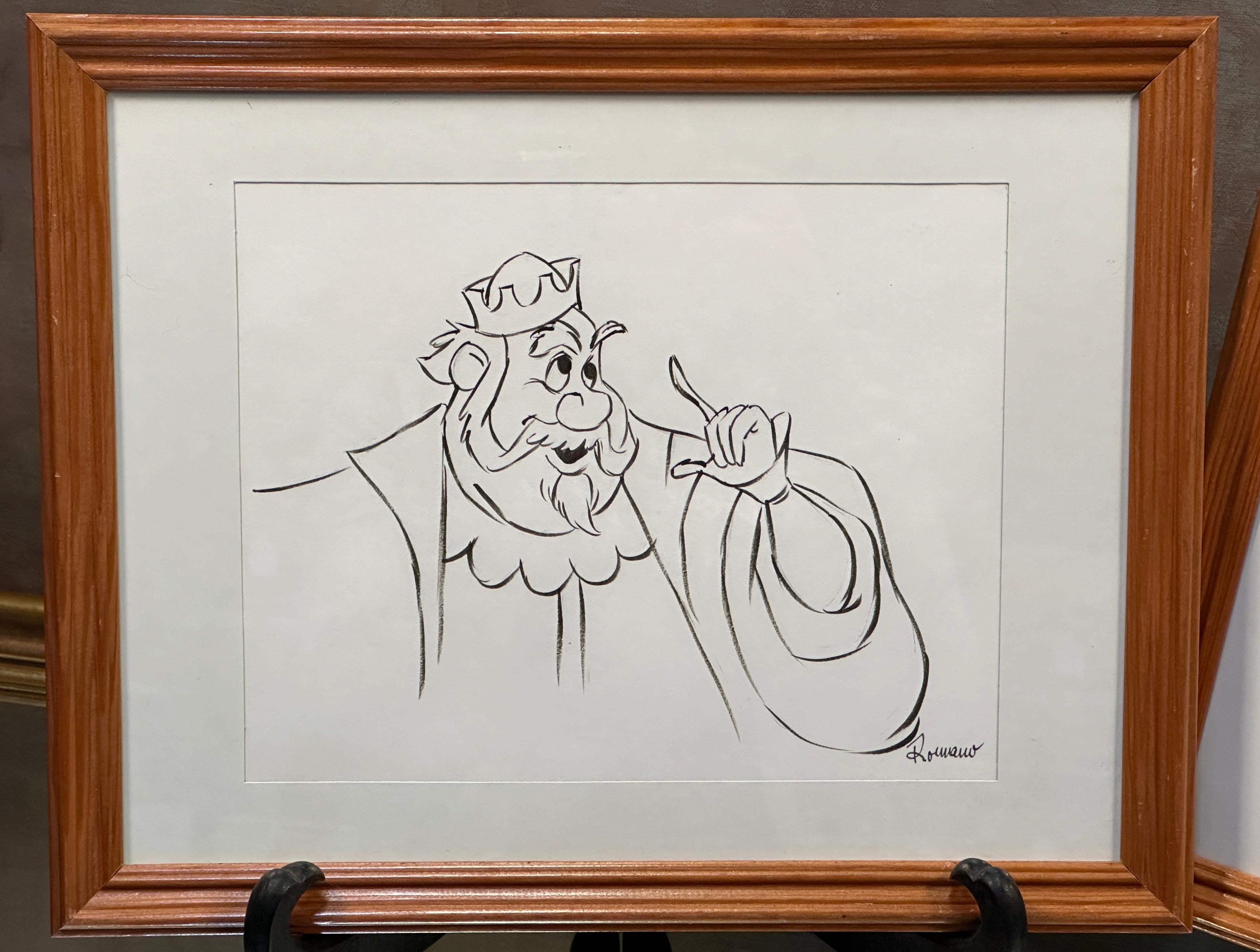 (2) Vintage Framed Disney's Sleeping Beauty Animatin Drawings