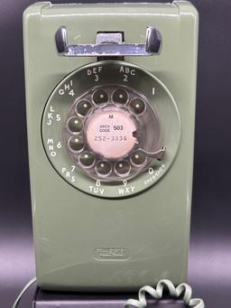 Vintage Green Western Electric Wall Rotary Phone