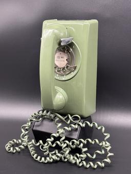 Vintage Green Western Electric Wall Rotary Phone