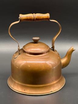 Copper Tea Kettle with Wooden Handle (Made in Portugal)