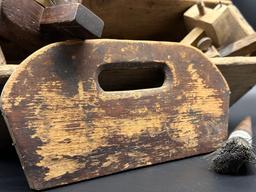 Vintage Wood Tool Box and Tools