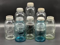 Variety of Glass Ball Mason Jars with Lids