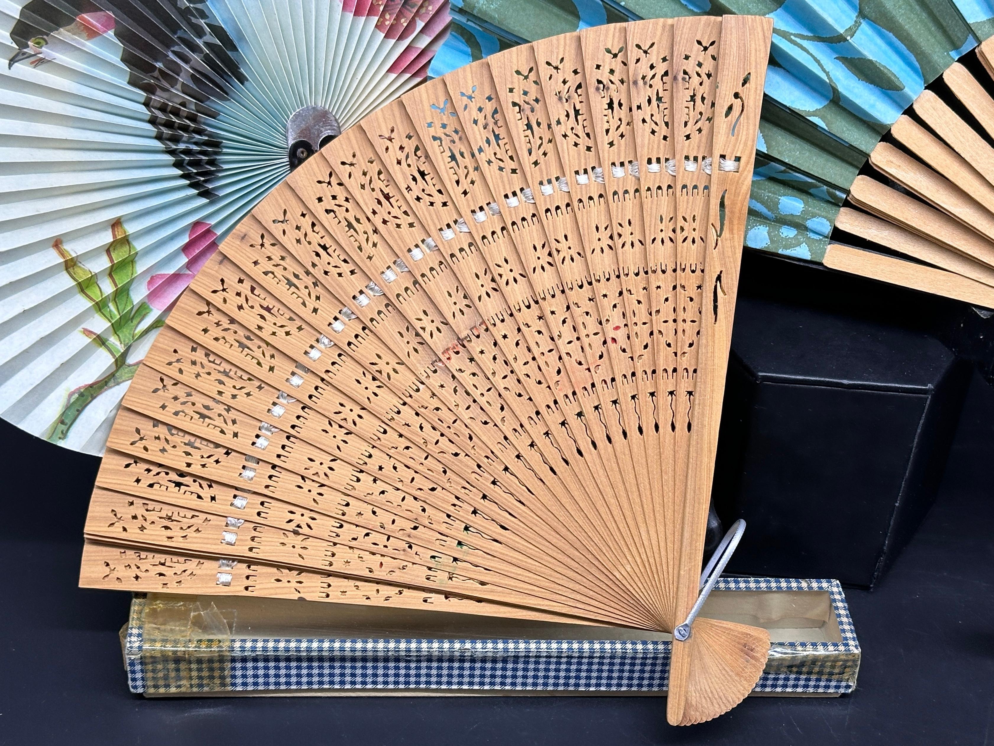 Variety of Vintage Folding Hand Fans