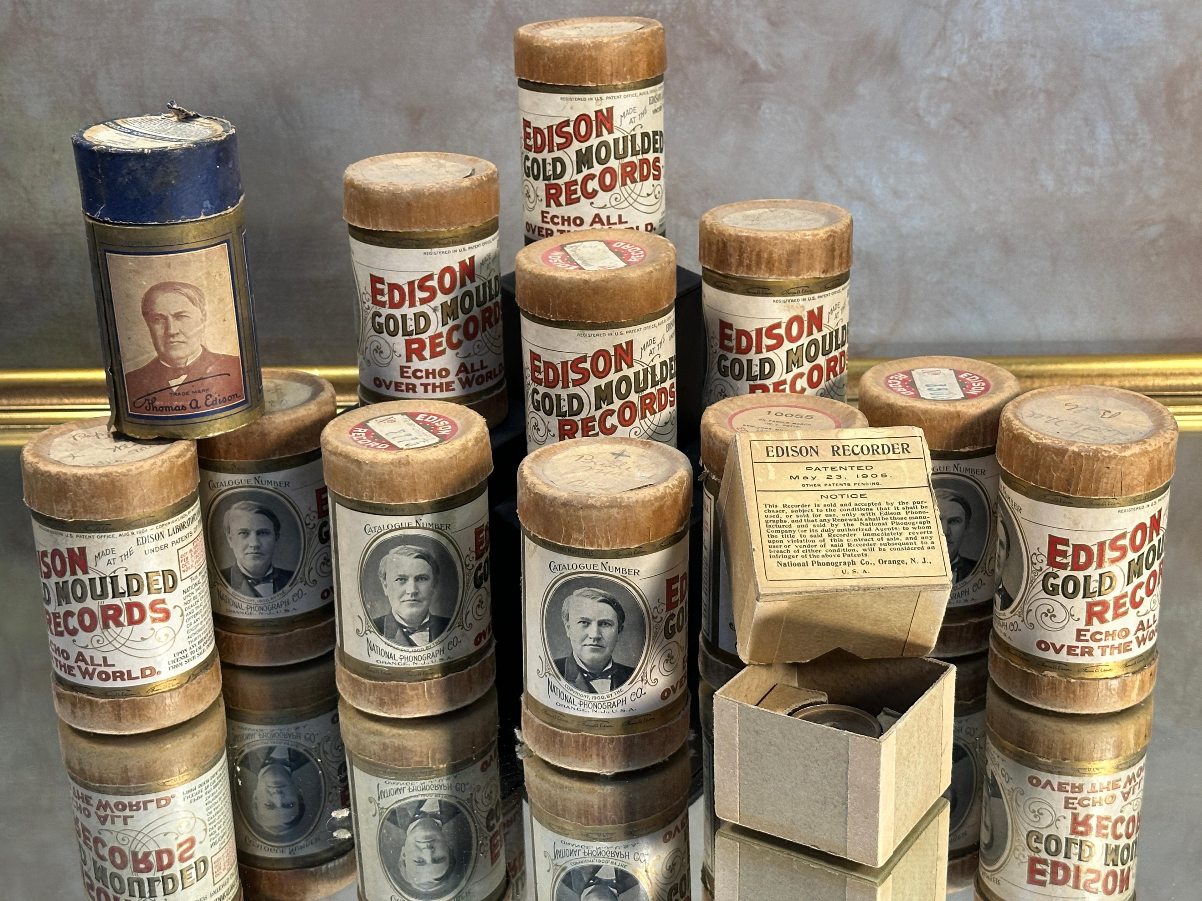 1800s Edison Phonograph Cylinder Records