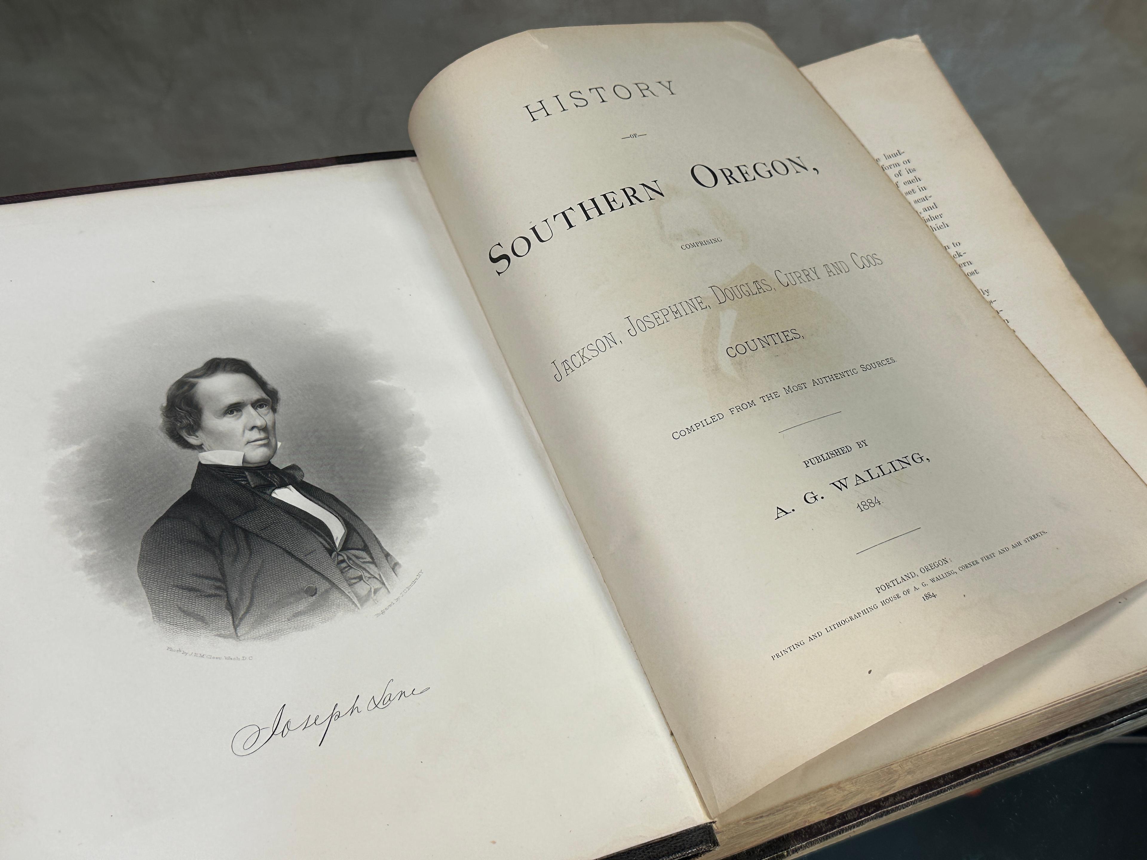 History Jackson, Josephine,Douglas, Curry and Coos Counties 1884 Oregon