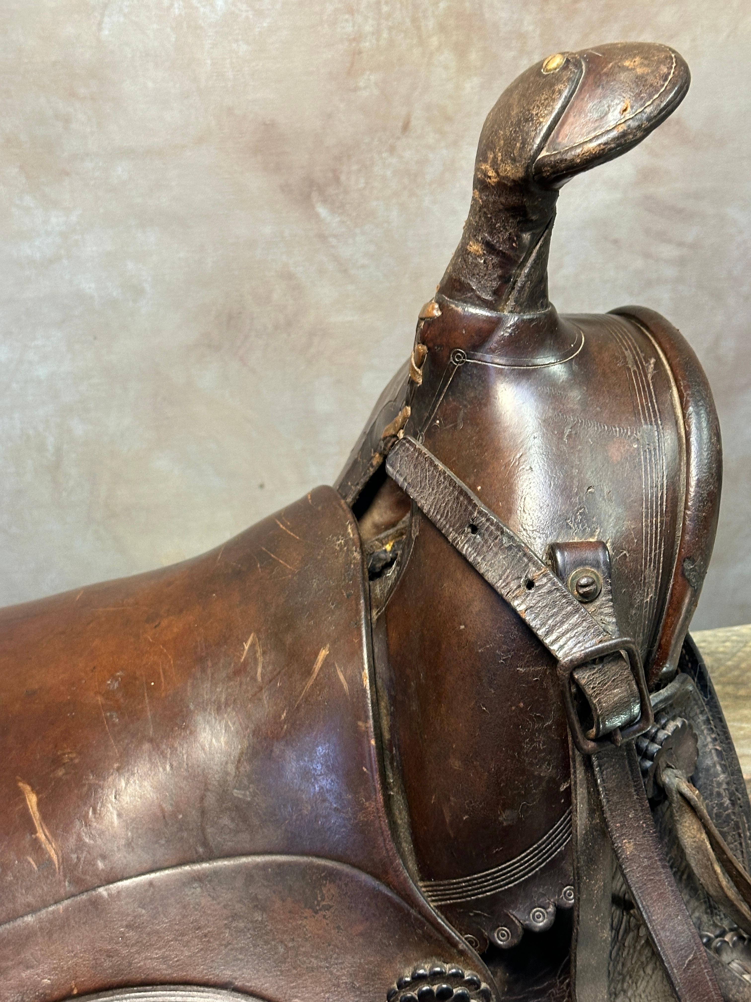 Large Leather Ranch Saddle