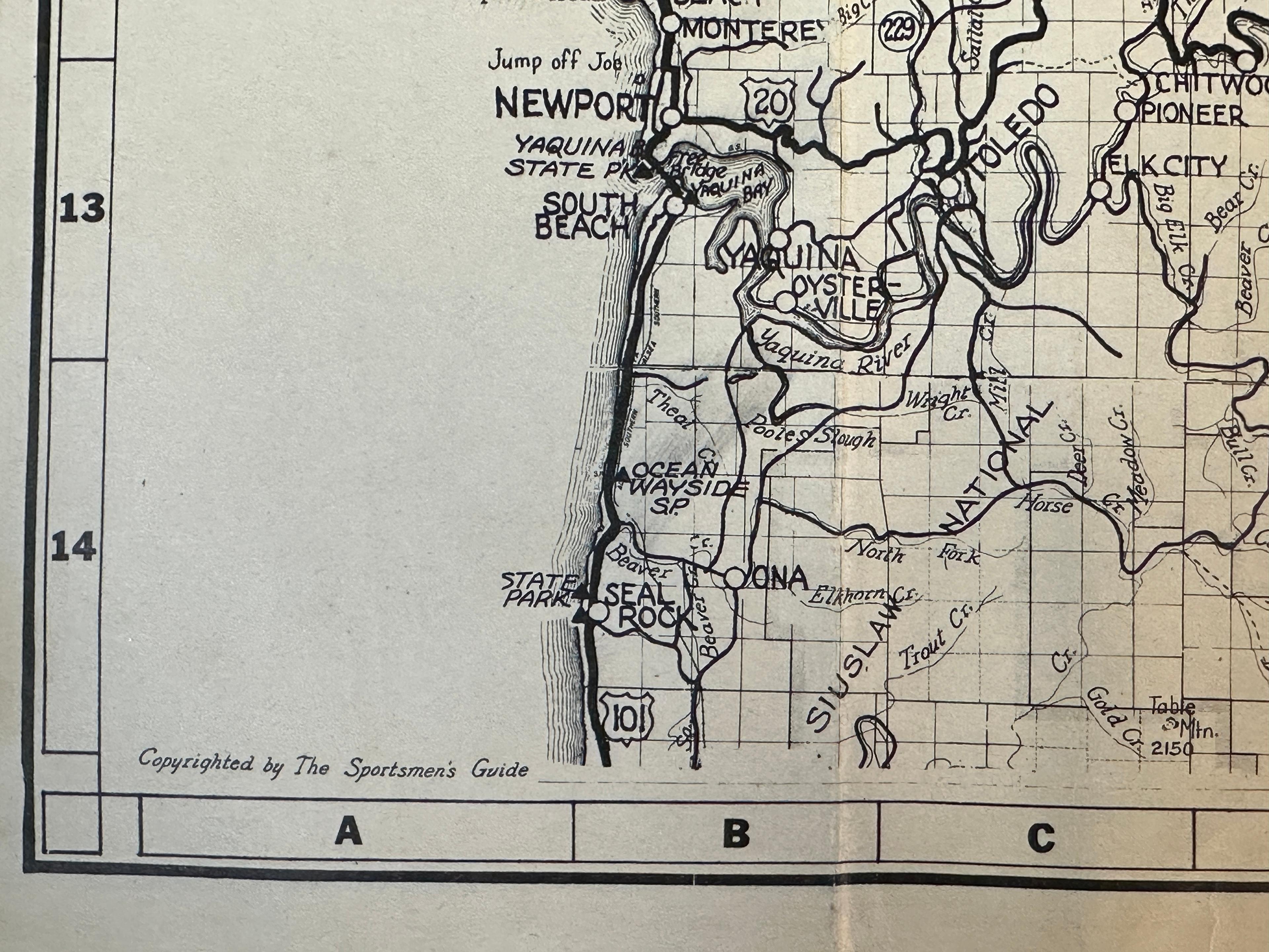 Map of Oregon and Washington-Copyrighted by The Sportsmen's Guide