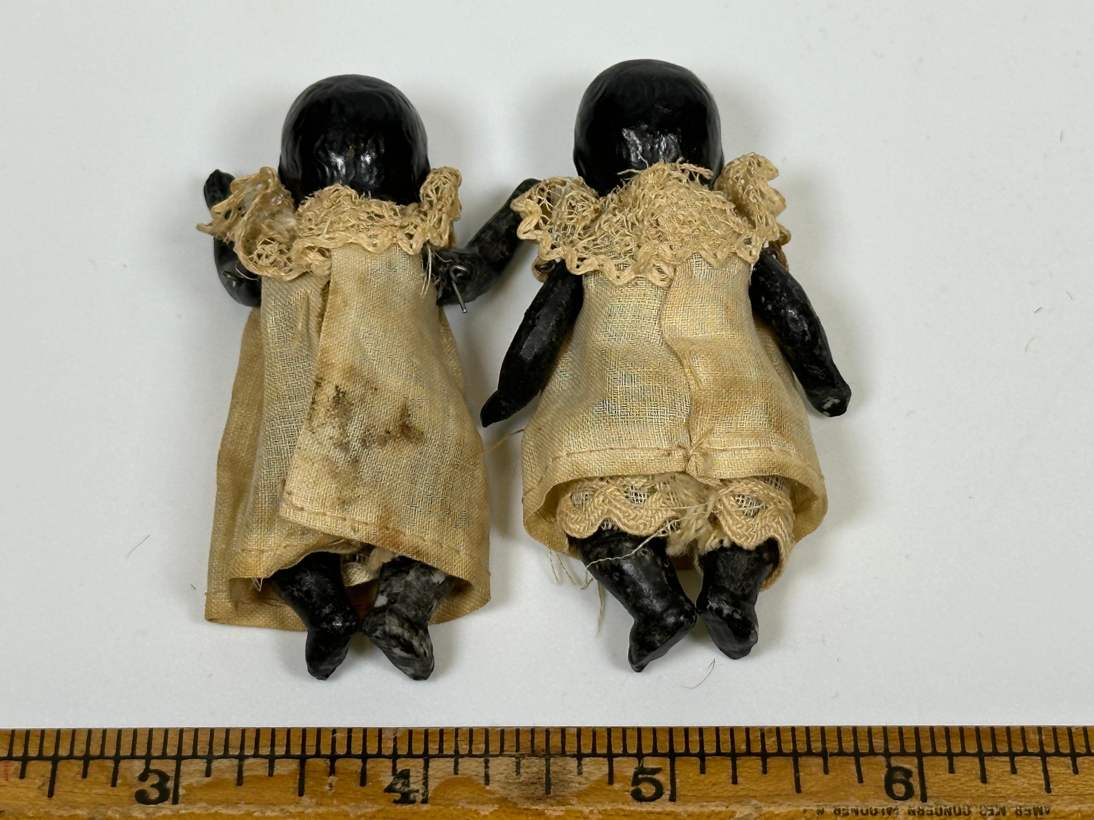 (2) Antique Black Americana Miniature Dolls