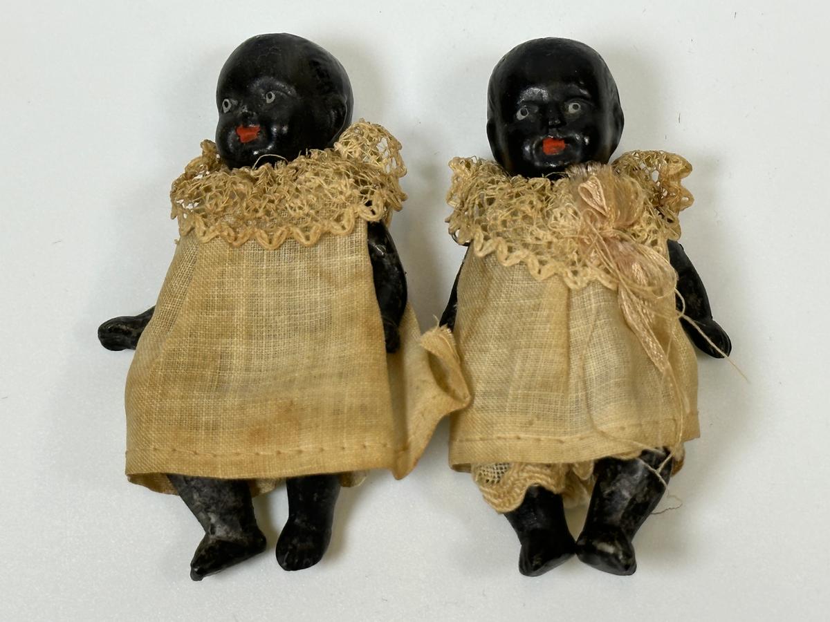 (2) Antique Black Americana Miniature Dolls