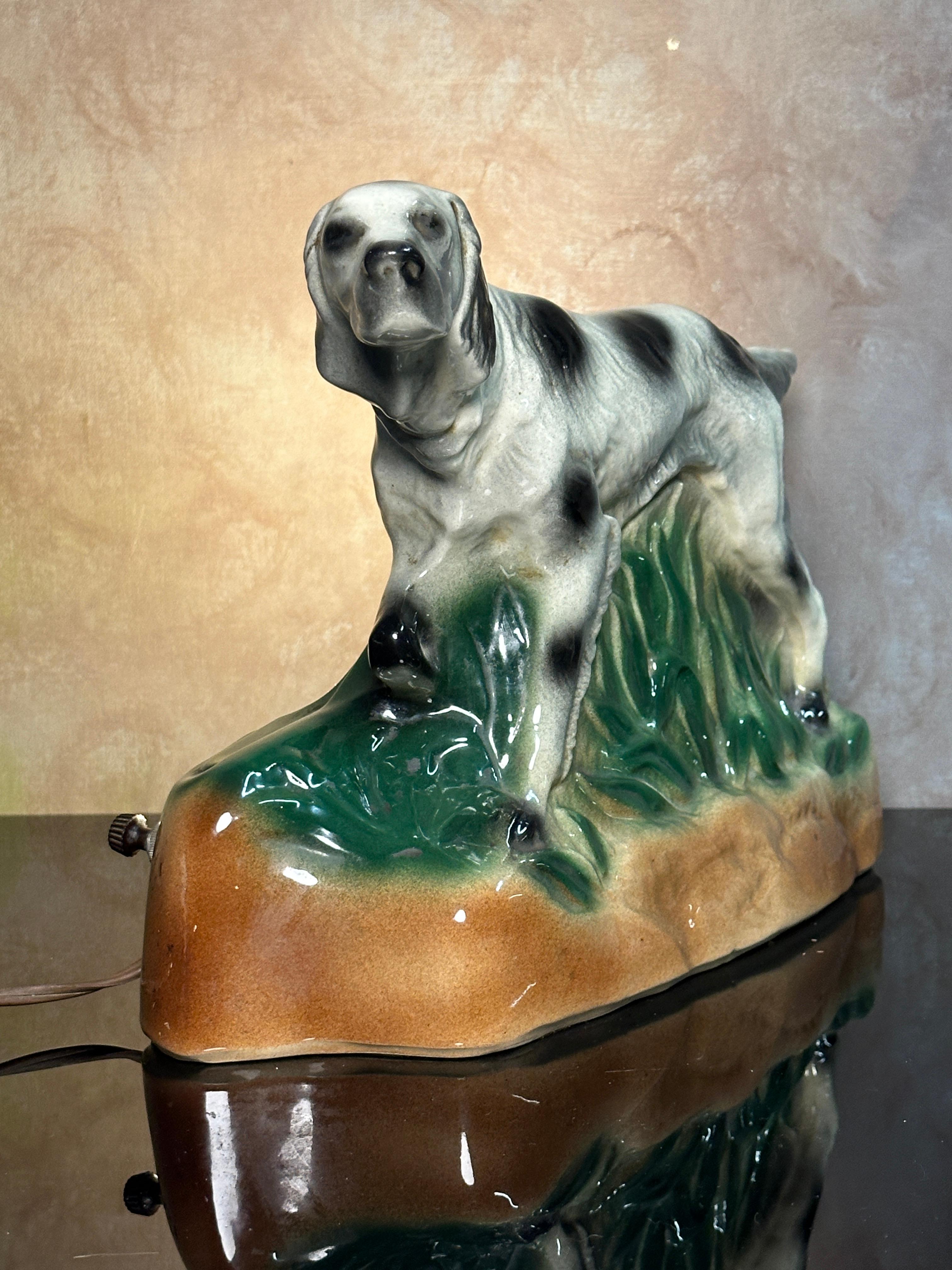 Dog TV Lamp California Pottery