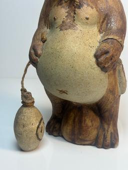 Folk-art Japanese Hero Tanuki the Racoon Dog Statue