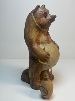 Folk-art Japanese Hero Tanuki the Racoon Dog Statue