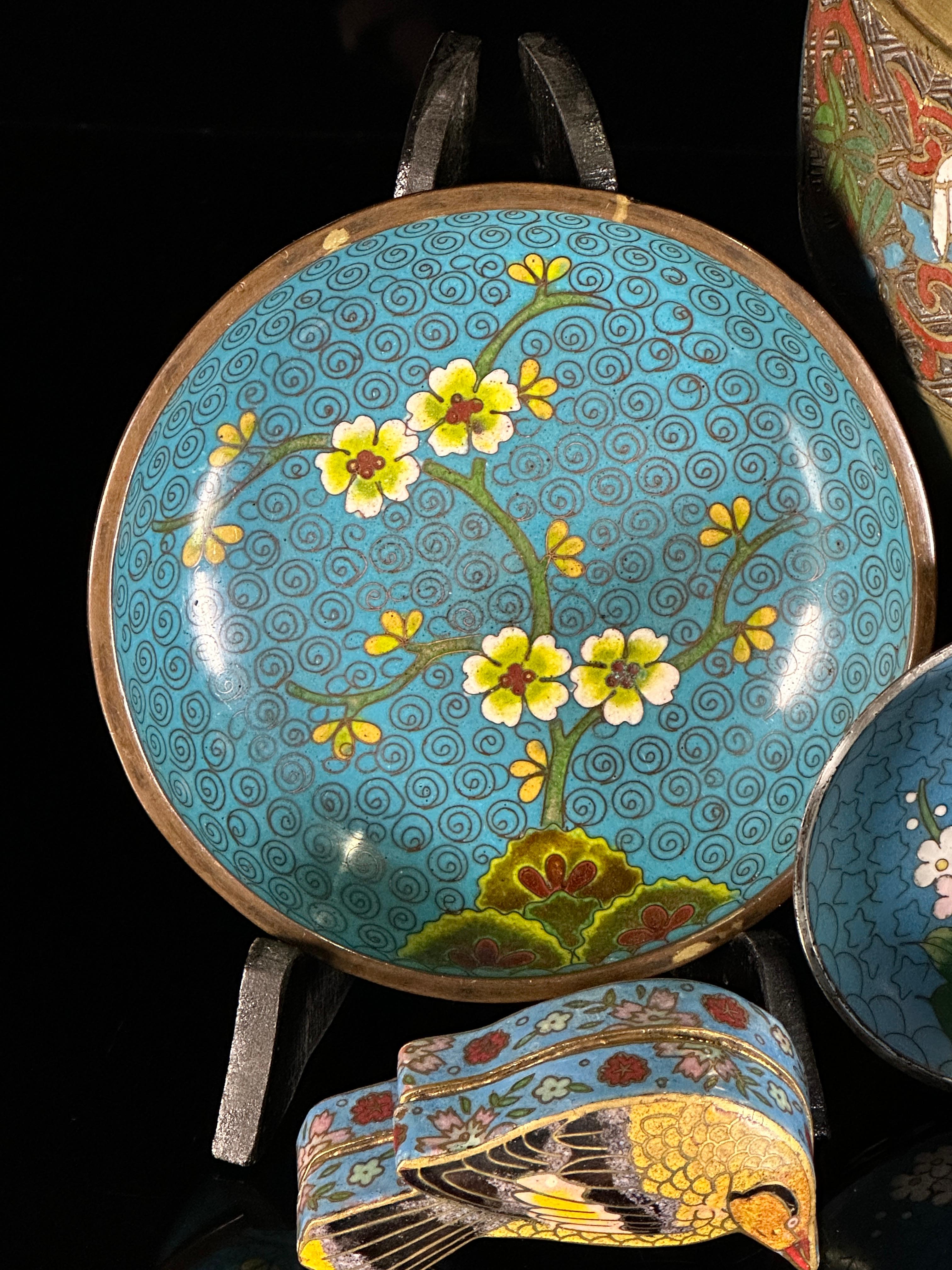 Eight Pieces Cloisonne