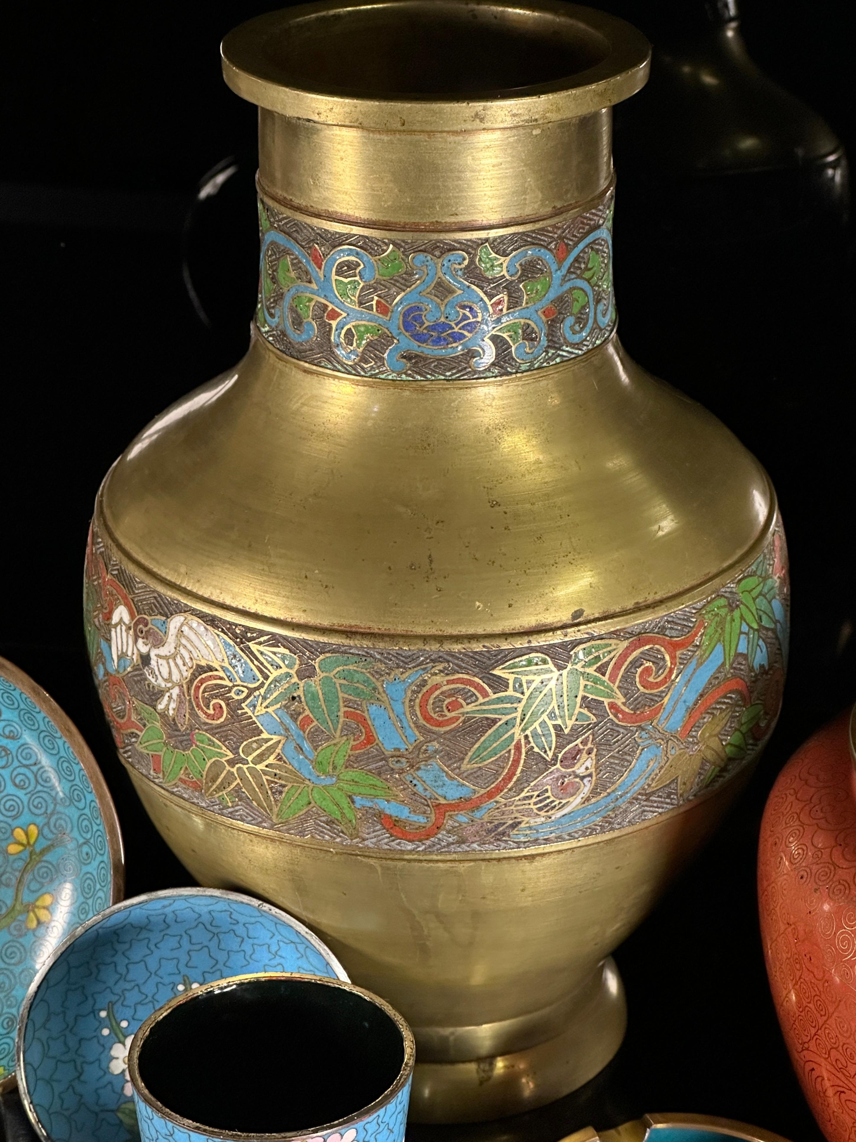 Eight Pieces Cloisonne