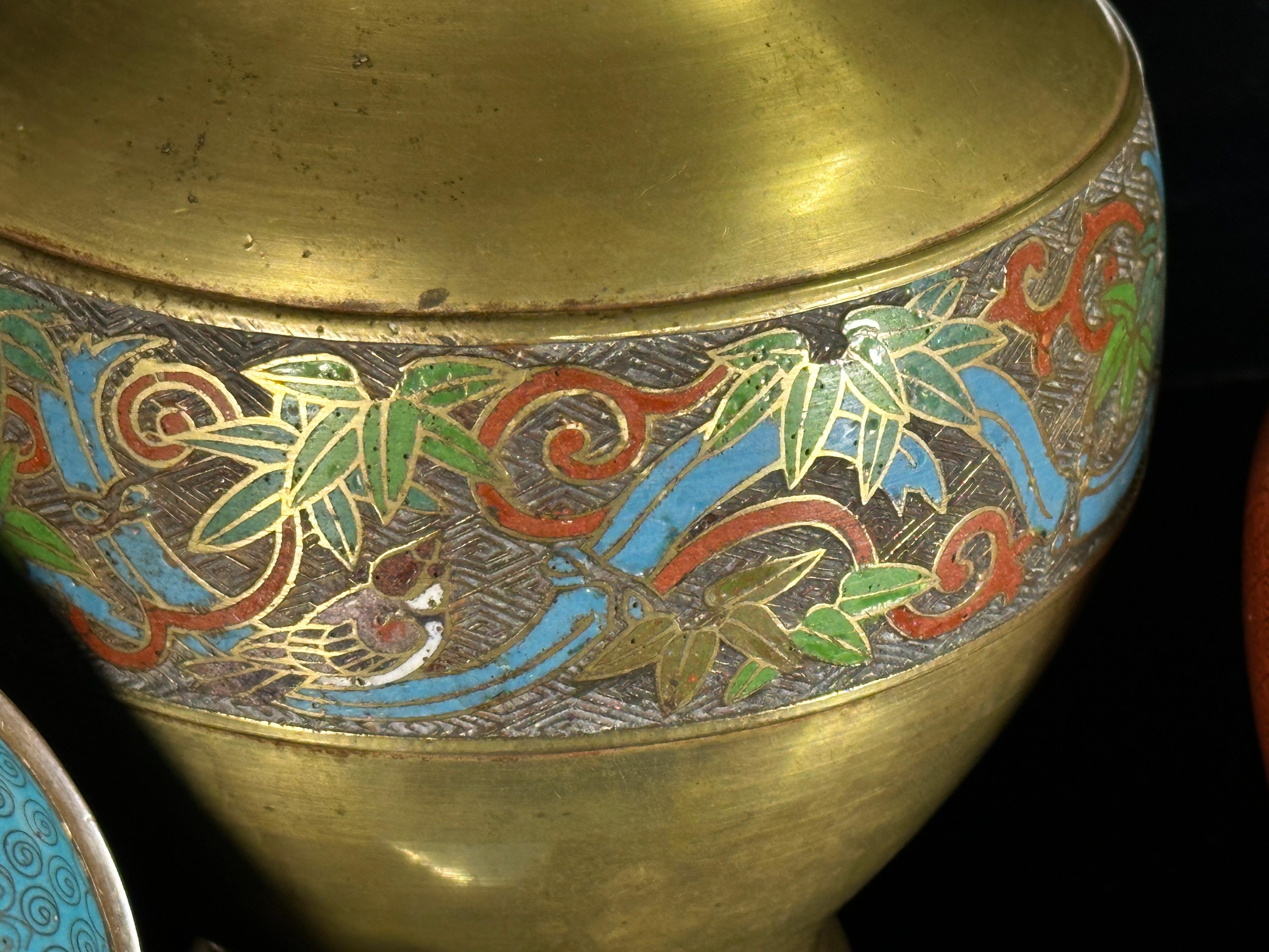 Eight Pieces Cloisonne