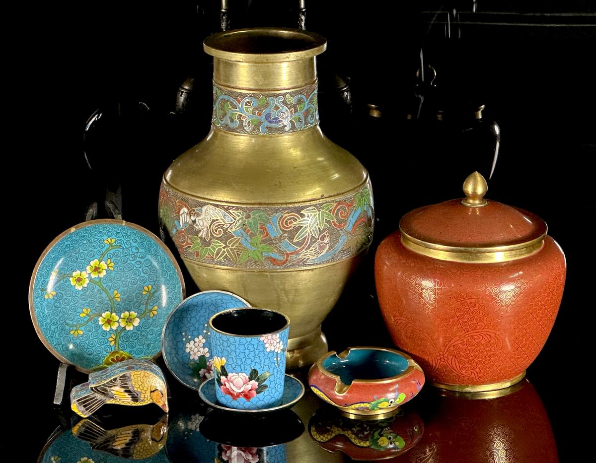 Eight Pieces Cloisonne