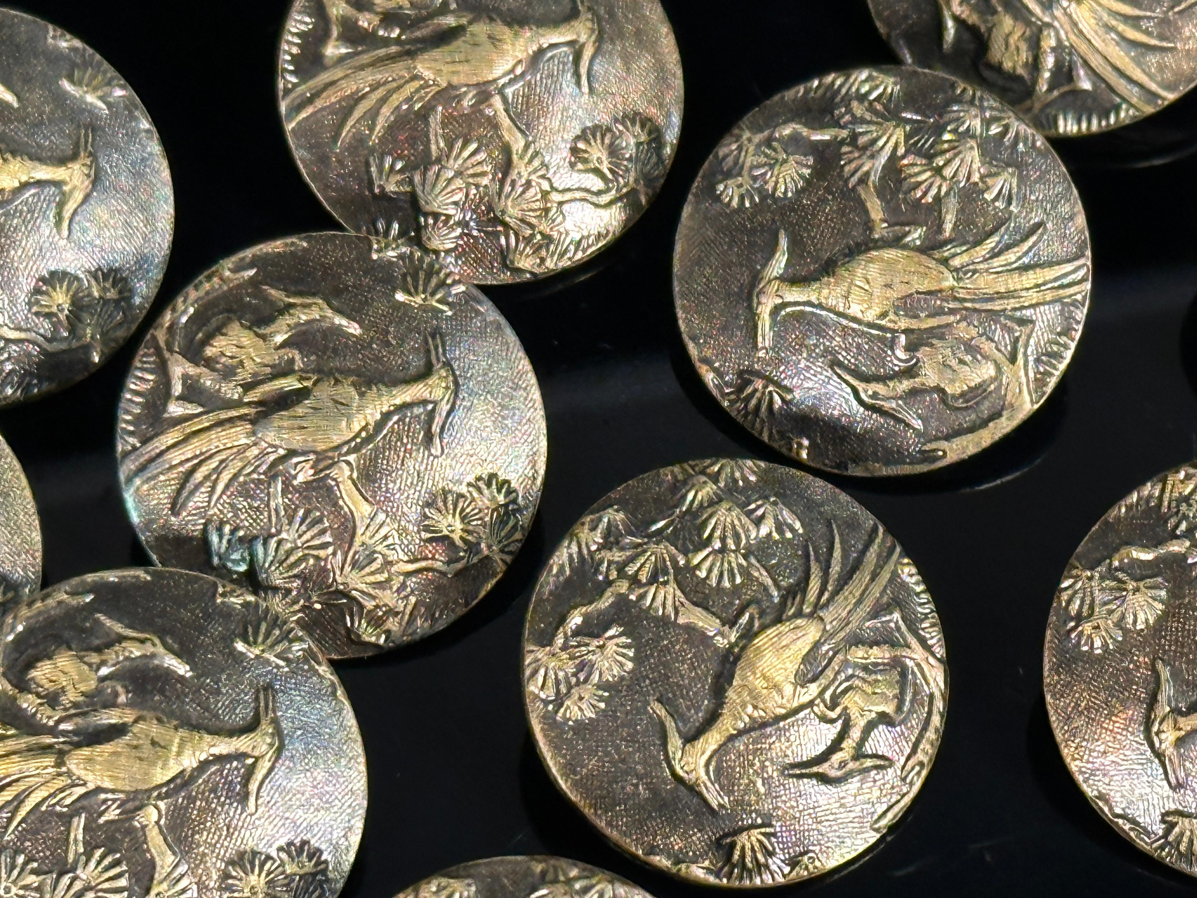 Set of Asian Metal Buttons