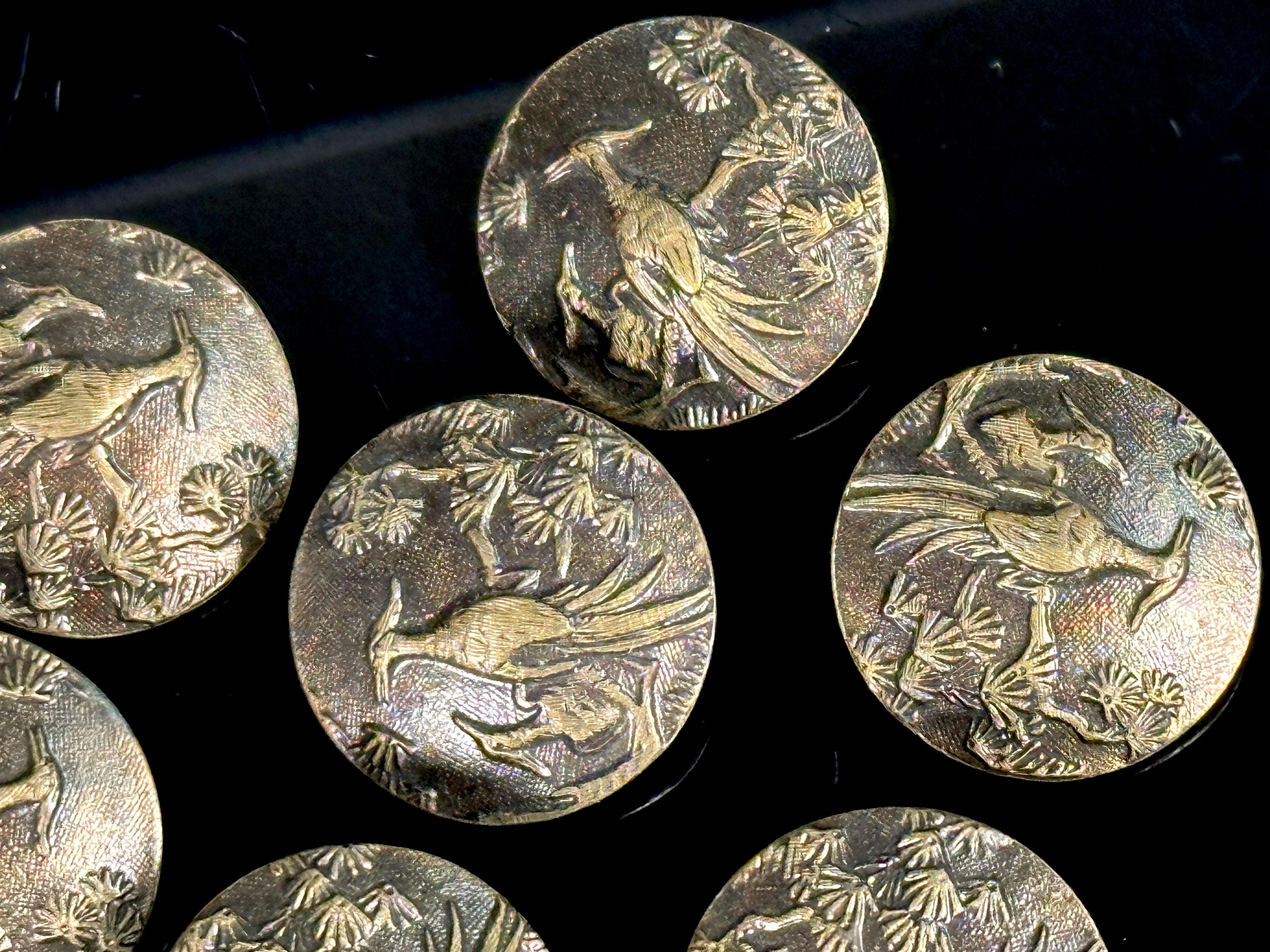 Set of Asian Metal Buttons