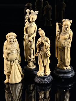 Four Asian Carved Figures