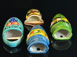 Four Pottery Wall Pockets