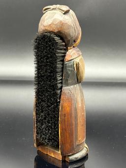 German Carved Wood Clothing Brush