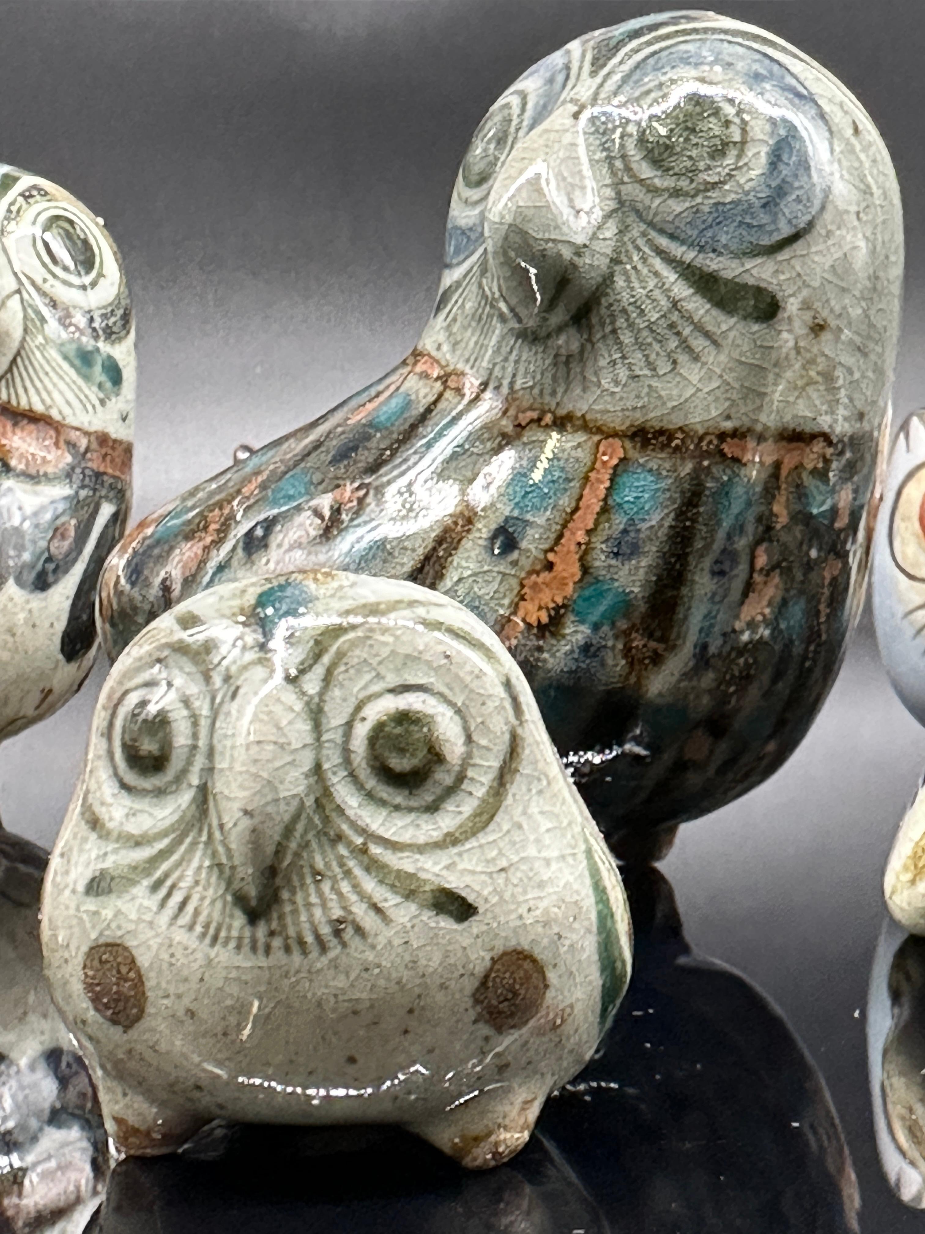 Seven Mexican Pottery Birds