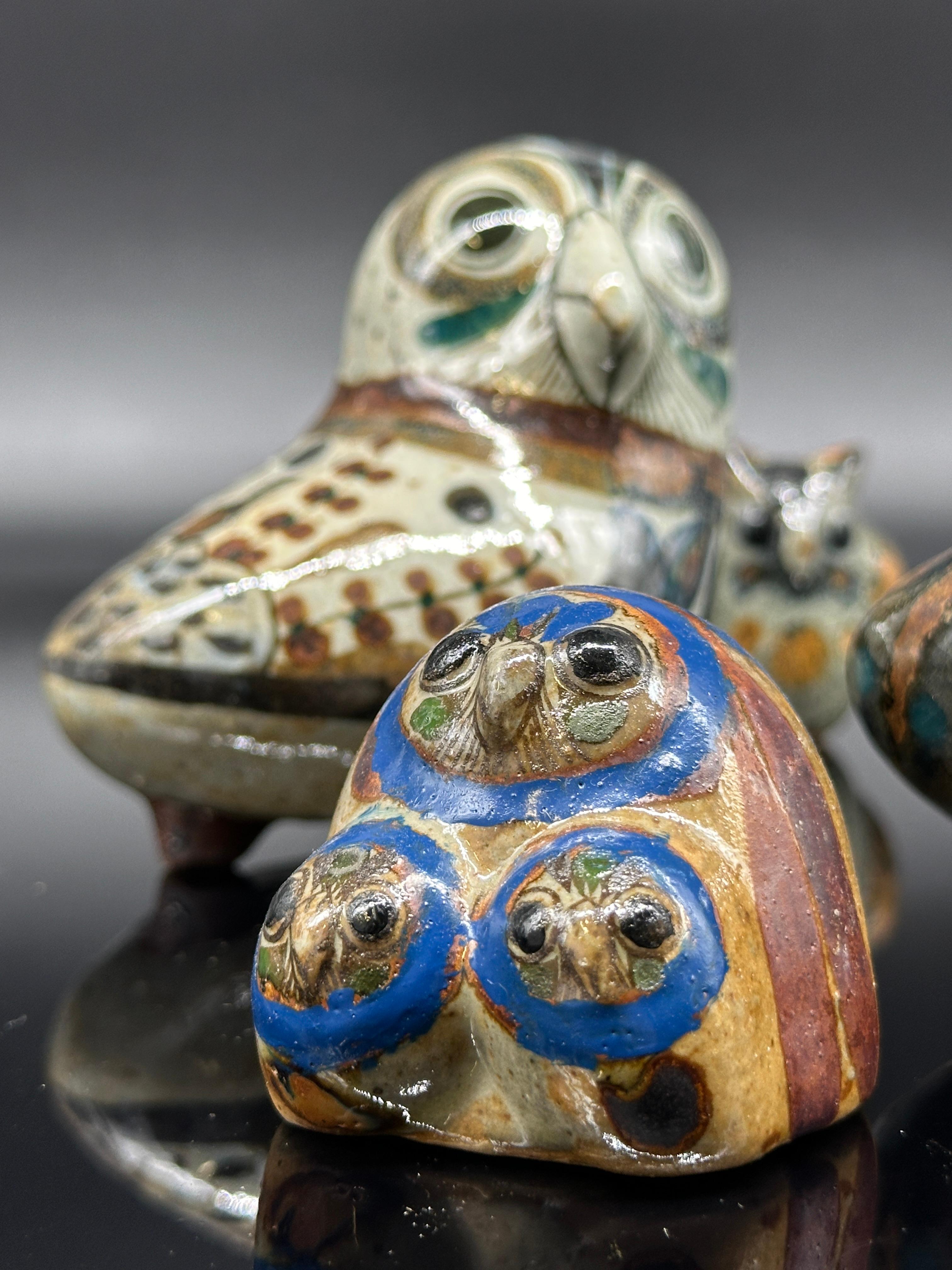 Seven Mexican Pottery Birds